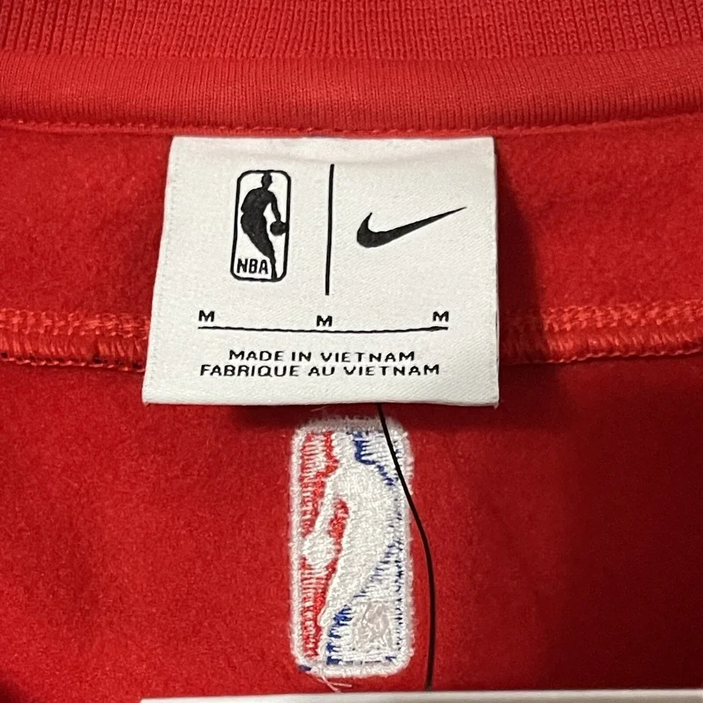Nike Brooklyn‎ Nets Jacket Men Medium Red NBA Sweatshirt Embroidered 1/4 Zip NEW